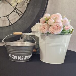 Pot a fleur metal blanc