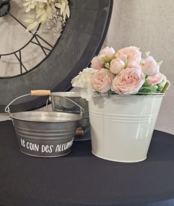 Pot a fleur metal blanc