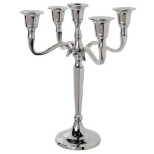 Chandeliers 5 têtes métal argent