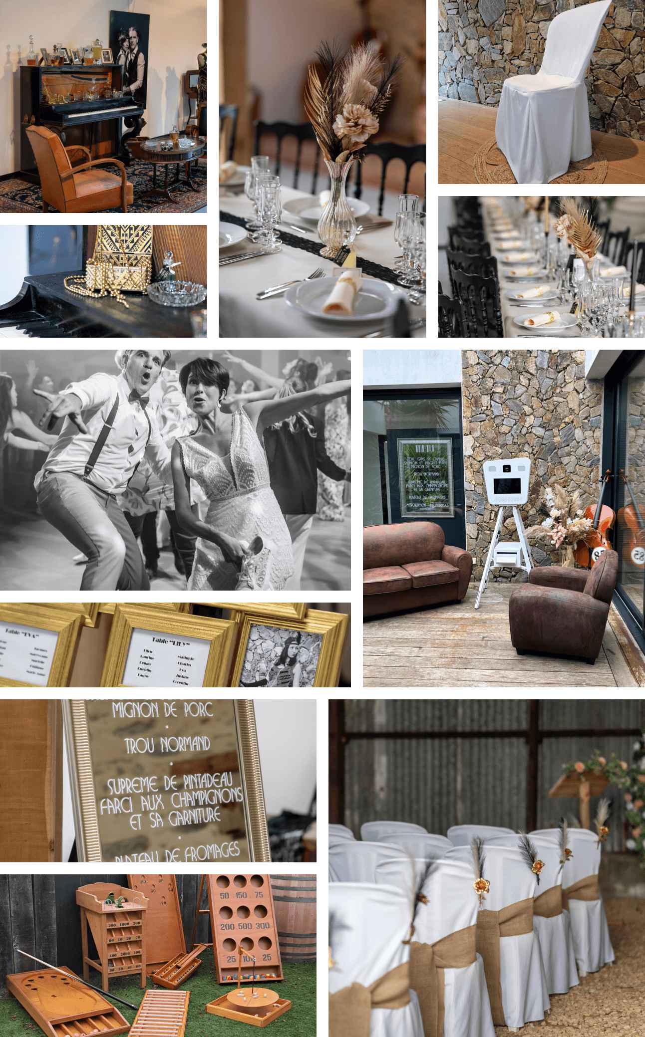 pele mel de photos de location de déco évènementielles
